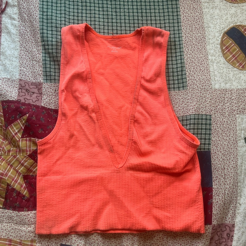 Vibrant Orange Sleeveless Top